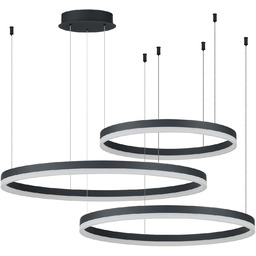 Lampa wisząca LED czarna 3-pierścieniowa AZ4972 z serii