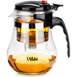 Dzbanek szklany z zaparzaczem spustowym do herbaty 1,15