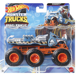 Hot Wheels, Monster Trucks 6-kołowa ciężarówka 1:64 Rhinomite,