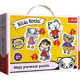 Trefl, puzzle, Baby Classic, Wesoła Kicia Kocia, 3/4/5/6