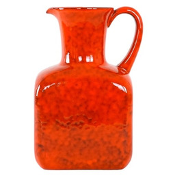 Pakamera Wazon ceramiczny czerwony, włoski design, lata 60,