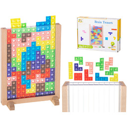 Gra Logiczna Tetris Tetra Układanka Edukacyjna Drewniana Puzzle