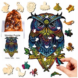 PUZZLE DREWNIANE A4 DWUSTRONNE SOWA 177 EL UKŁADANKA