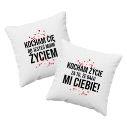Komplet dla pary - Kocham Cię - poduszki
