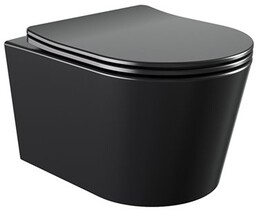 Czarna matowa miska wc wisząca Rimless Elite Tornado
