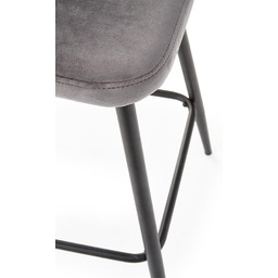 Hoker z oparciem tapicerowany szary / czarny H96