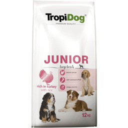 Karma dla szczeniąt TROPIDOG Premium Junior Large, indyk