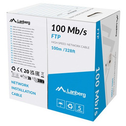 Kabel FTP Lanberg 100Mb/s 100m linka CCA szary