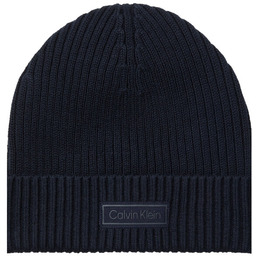 Czapka Calvin Klein Patch Chunky Rib Cotton Beanie