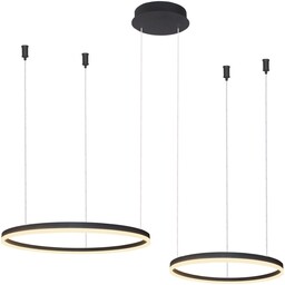 Lampa wisząca LED czarna dwa okręgi AZ4978