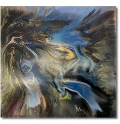Obraz Na Płótnie Dzika Rzeka 100/100cm Ręcznie Malowany