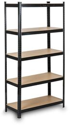 Regał metalowy, magazynowy, Humberg HR-811, 75x30x150 cm, czarny