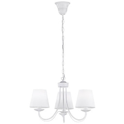 Lampa wisząca klasyczny żyrandol 3 płomienny biały CORTEZ