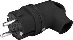 Wtyczka gumowa kątowa 16A 230V czarna Schuko 5139
