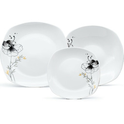 Arôme Home 18-częściowy zestaw jadalny Czarny mak