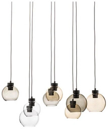 TK Lighting - Cubus 8 Lampa Wisząca Clear/Smoke/Amber