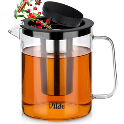 Dzbanek z zaparzaczem do herbaty szklany żaroodporny 1,5