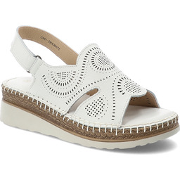 S.Barski Sandały damskie, cholewka ze skóry naturalnej licowej