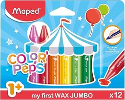 Maped 861311 Kredki Świecowe, Wielokolorowy, 12 Sztuk