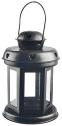 InDecor Metalowy lampion Heartbeat czarny, 10 x 10