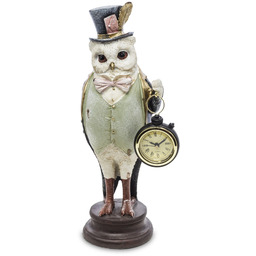 Figurka dekoracyjna sowa z zegarkiem 29,5x12x9,5 121683