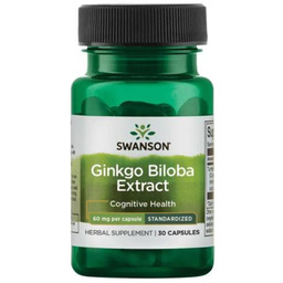 SWANSON Ginkgo Biloba ekstrakt 60mg - 30 kapsułek