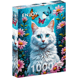 Puzzle, Biały kot, 1000 el.