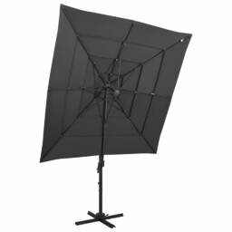 vidaXL 4-poziomowy parasol na aluminiowym słupku, antracyt, 250x250