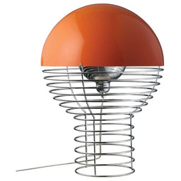 Verpan - Wire Lampa Stołowa Ø40 Chrome/Orange
