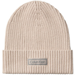 Czapka Calvin Klein Patch Chunky Rib Cotton Beanie