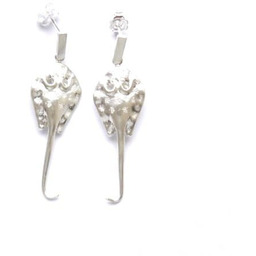 Kolczyki srebrne - Płaszczki białe sztyft