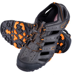 Sandały trekkingowe PU/dzianina szaro-czarno-pomarańczowe "44"LAHTI PRO