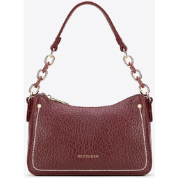 Mała torebka bagietka z ekoskóry bordowa