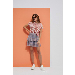 Spódnica mini z falbanami-S