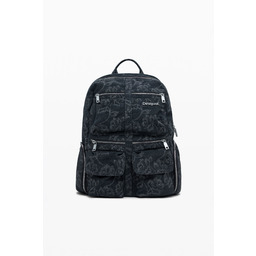 Duży plecak z denimu z haftami