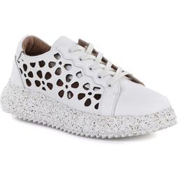 Skórzane półbuty damskie na platformie białe Artiker 56C1167