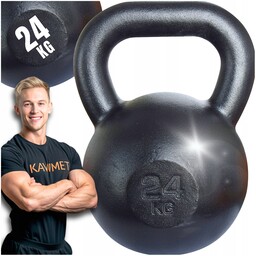 Kettlebell żeliwny 24kg kettle kula odważnik hantla ciężar