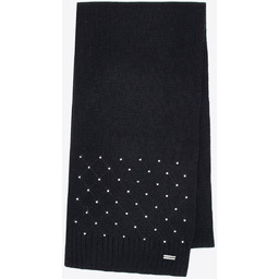 Szalik damski z ozdobnymi cyrkoniami czarny