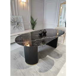 STÓŁ Incante Nero owalny na dwóch nogach, nogi