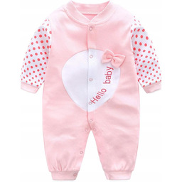 PIŻAMA KOMBINEZON NIEMOWLĘCY BAWEŁNIANY BODY Z NAPAMI 0-3