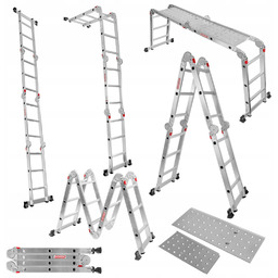 Drabina aluminiowa przegubowa składana wielofunkcyjna 4x3 Werkberg podest