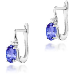 Złote kolczyki Tanzanit 2 x 0,40ct białe złoto