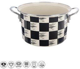 Garnek emaliowany Orion Szachownica Lem, 3 l,średnica 20