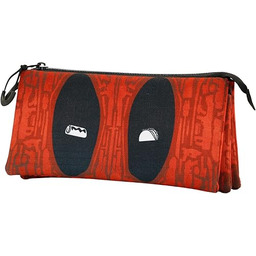 Deadpool Weapons -Piórnik Potrójny ECO, Czerwony, 23 x