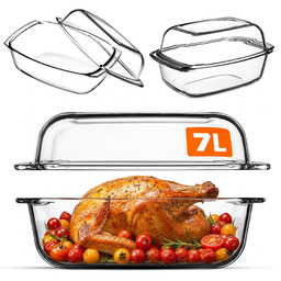 Naczynie żaroodporne szklane z pokrywką Backe 7L