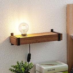 Lampa Ścienna Lindby, Sverina, drewniany, salon, drewno, dworkowy