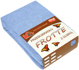 KARO Prześcieradło frotte z gumką 80x160 błękitne 028