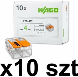 Szybkozłączka uniwersalna 2x0,2-4mm2 z dźwigniami zwalniającymi WAGO 221-412