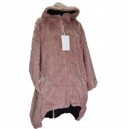 Płaszcz Damski Róż Dwustronny Miś Rozmiar Uniwersalny (L-3XL)