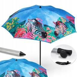 Niebieski Parasol Ogrodowy Plażowy Kolorowy Składany Regulowany ŚR.200CM